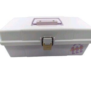 Vintage Retro Caboodles Travel Carry Make Up Purplish Pink Tone Lavender